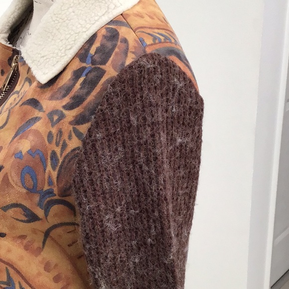 NWOT. K-I-K-I-T Printed Suede Knit Jacket - Picture 6 of 11